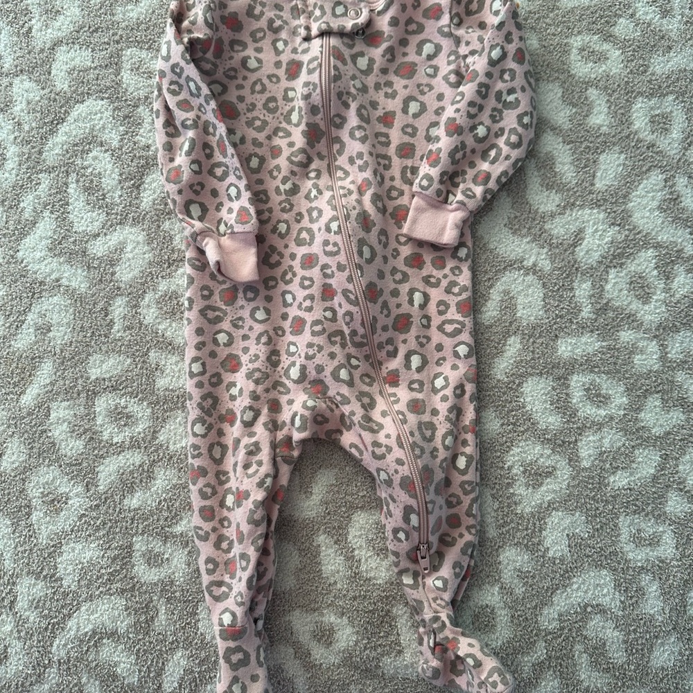 Pink Leopard Print Kids One Piece